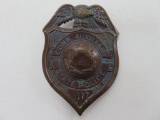 Conn Auxillary State Police Badge #1177, brass patina, 3
