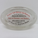 Boston Sage Deposit and Trust Co glass Paperweight, 4 1/2