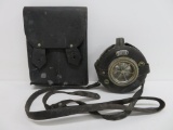 Vintage Detex Watchman Patrol Clock and leather map case