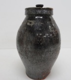 Covered Stoneware Jar, attributed to Mineral Point Wisconsin Pottery, 11