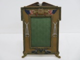 Metal Ornate WWI Military Frame, 1917, easel back