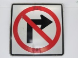 No Right Turn metal Directional sign
