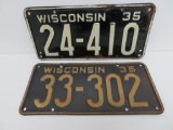 Two 1935 Wisconsin License plates