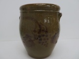 Interesting Stoneware Jar with grape design