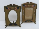 Two Military WWI Picture frames, easel style