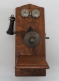 Kellogg oak wall phone