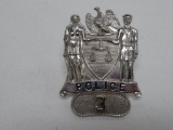 Police Hat Badge, #3, 2 1/4