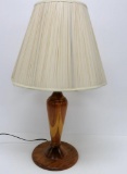 Vintage Turned wooden lamp, working