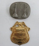 Mayor of Borough of Palmyra Hat Badge and Fire Dept Hat Badge