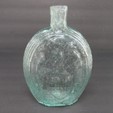 Eagle and Flag aquamarine flask bottle