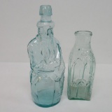Vintage Poland Water figural bottle and cathedral shape bottle