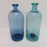 Two smooth pontil lovely colored early bottles, 9