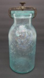 Millville Atmospheric Fruit Jar, green, 9