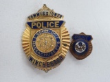 Arkansas and Massachusetts Police pins and badge