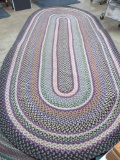 Large room size braided rug, 6' x 14', multi color