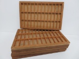 Six wooden compartment trays for display, 121