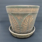 Red Wing Brushware Planter and underplate, ink stamped, 9 1/2