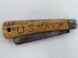 US Navy Knife, USS San Francisco, inscribed 1898