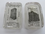 Two Insurance Advertising Paperweights, 4