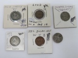 Six Counter stamped coins