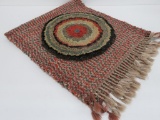 Hand woven rug and hand hooked chair seat
