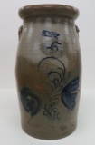 LS Merrill & Co DePere Wis 5 gallon cobalt decorated butter churn