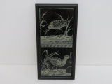 Two Minton Tiles, Birds, framed