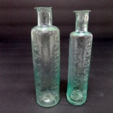 Two open pontil medicine bottles, Carminative Balsam and pulmonary compound, 5