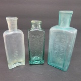 Three open pontil bottles, 3