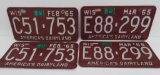 Two sets of 1965 Wisconsin License Plates