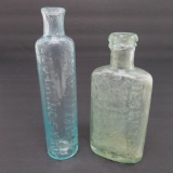 Mrs Winslows Soothing Syrup Curtis Perkins Prop and Swaim's Vermifuge, open pontil bottles