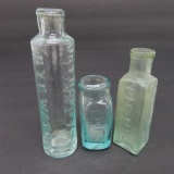 Three small open pontil bottles, Thompson Water, Batchelors Liquid and Lickner Pills, 2