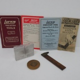 Lufkin Tool manuals, Stanley ruler 1381, paperweight and Boy Scout collectibles