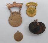 Fraternal medal and Love Friendship tokens 1880's to early 1900's