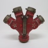 c 1910 Cast Aluminum and Brass Samual Eastman Fire Dept Hose Adapter for Horse Drawn truck