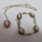 Cameo Necklace and bracelet, gold filled, Carla