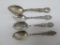 Four Sterling souvenir Spoons, Waukesha Wis and Bethesda Springs