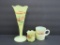 Three pieces of Oklahoma Souvenir Custard Glass