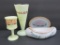 Four Pieces of North Dakota Custard and milk glass souvenir items