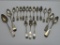 17 pieces of assorted coin silver spoons