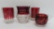 Four Ruby Flash glass souvenir pieces, Worlds Fair