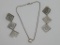 Geometric 925 Mexico sterling necklace and earrings