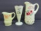 Three Wisconsin Souvenir Custard Glass pieces