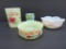 Assorted Wisconsin milk and custard glass souvenirs