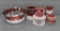 Early 1900's Six pieces of ruby flash glass souvenir items