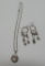 Cherub necklace .999 fine silver and celestial 925 dangle earrings