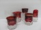 Five pieces of ruby flash glass souvenirs