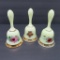 Three custard glass bells