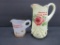 Washington DC and Coney Island Custard and Milk Glass souvenir pitchers