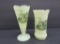 Two Holmen Wis advertising custard glass vases, JA Berg